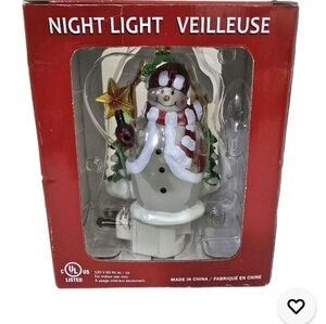 y2k COSTCO Snowman Night Light Veilleuse Christmas‎ Holiday Electric with Bulb